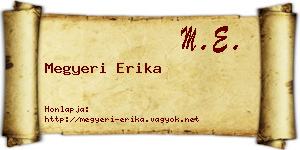 Megyeri Erika névjegykártya